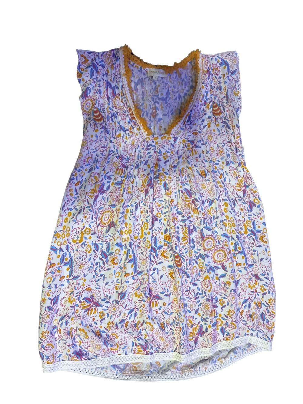 Cynthia Rowley Floral Sundress in White, Yellow, Blue, Purple